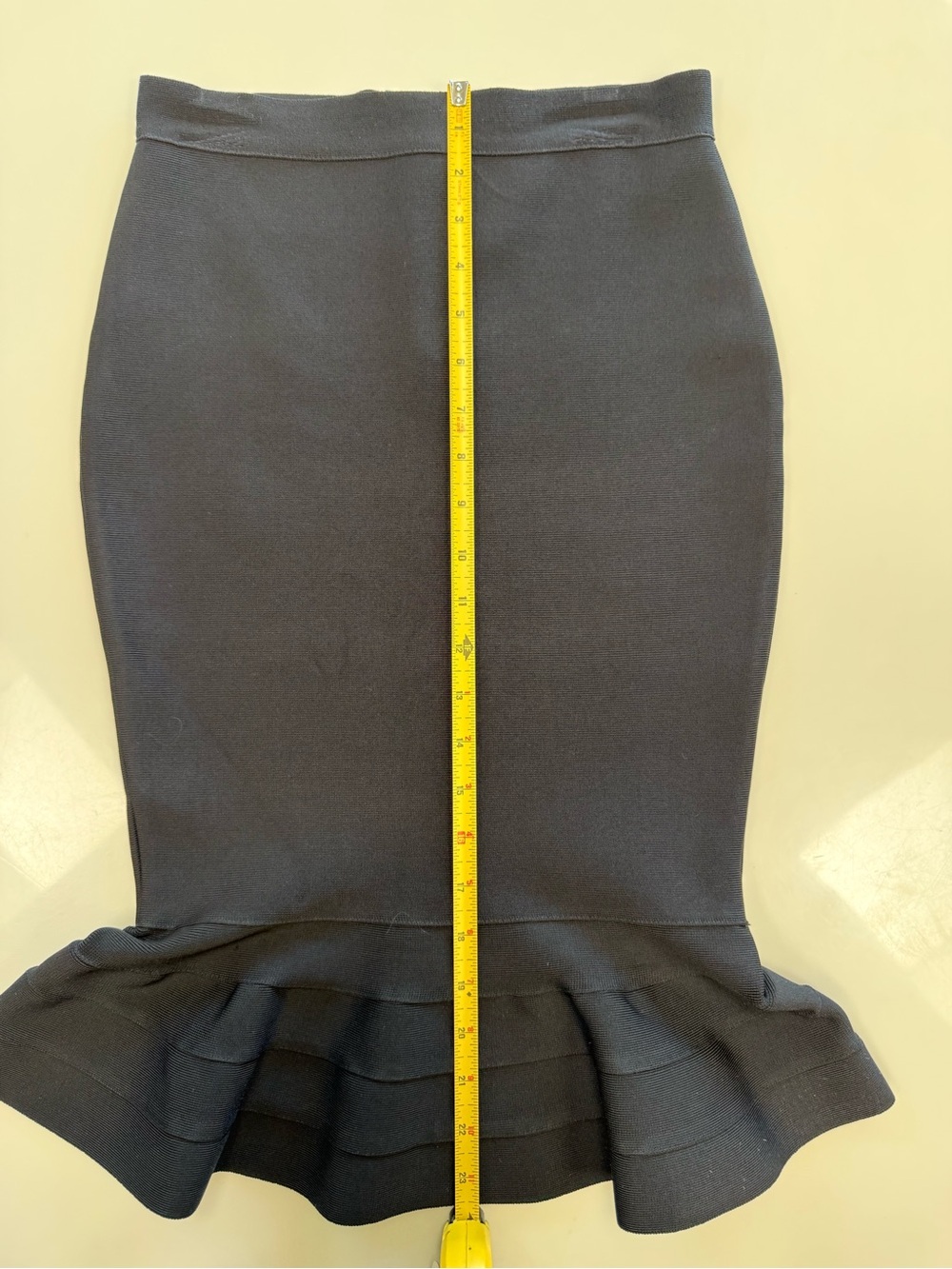 Black Ruffle-Hem Pencil Skirt - Women